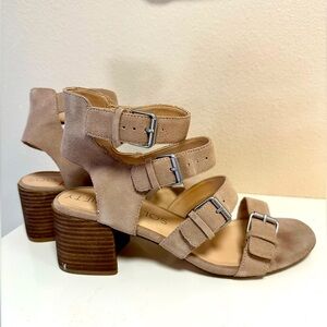 Sole Society Suede Sandals with Block Heel